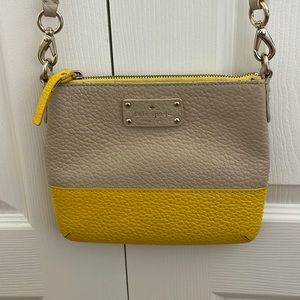 Yellow and tan Kate spade purse